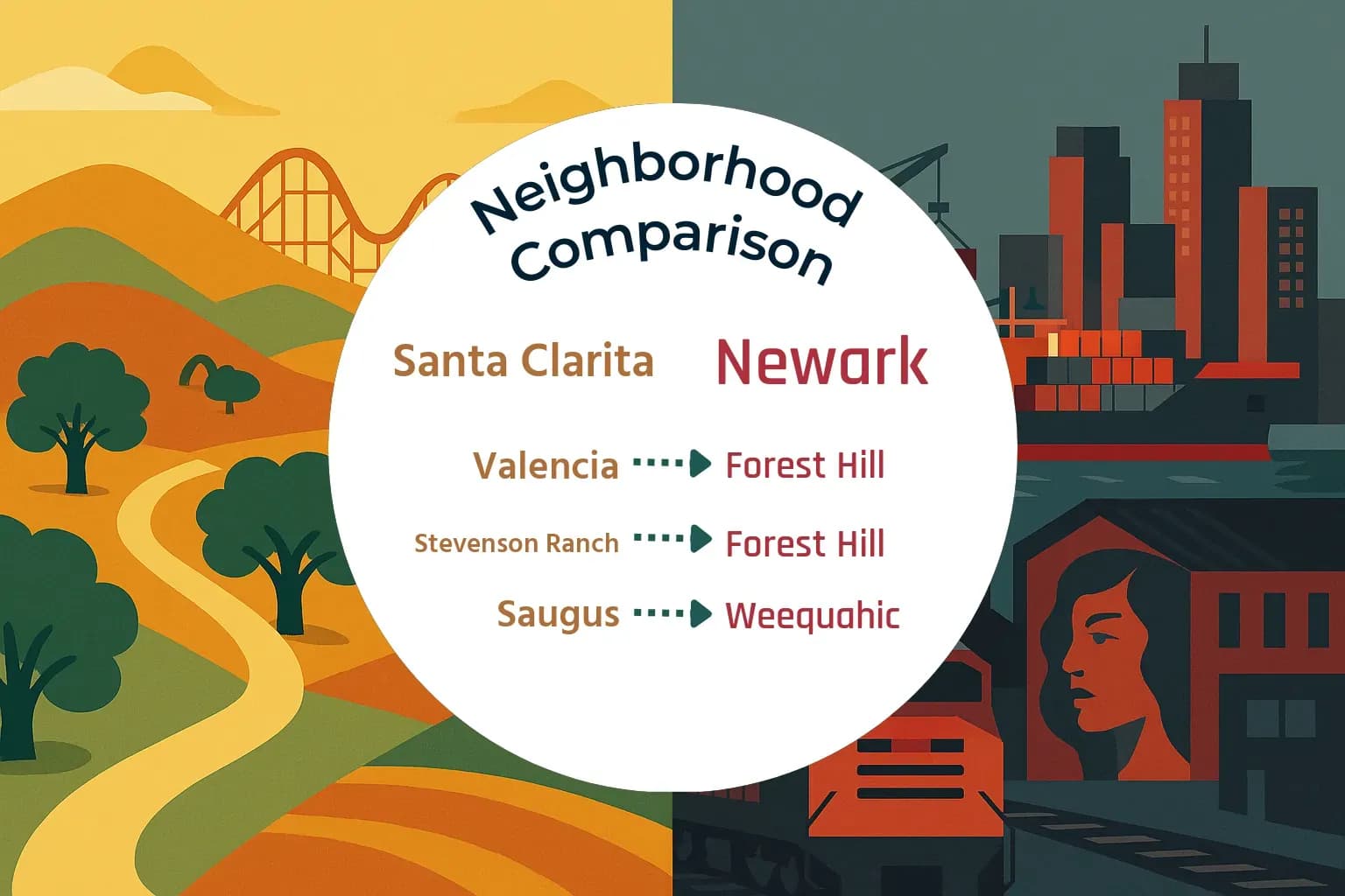 Santa Clarita vs Newark Neighborhood Comparison