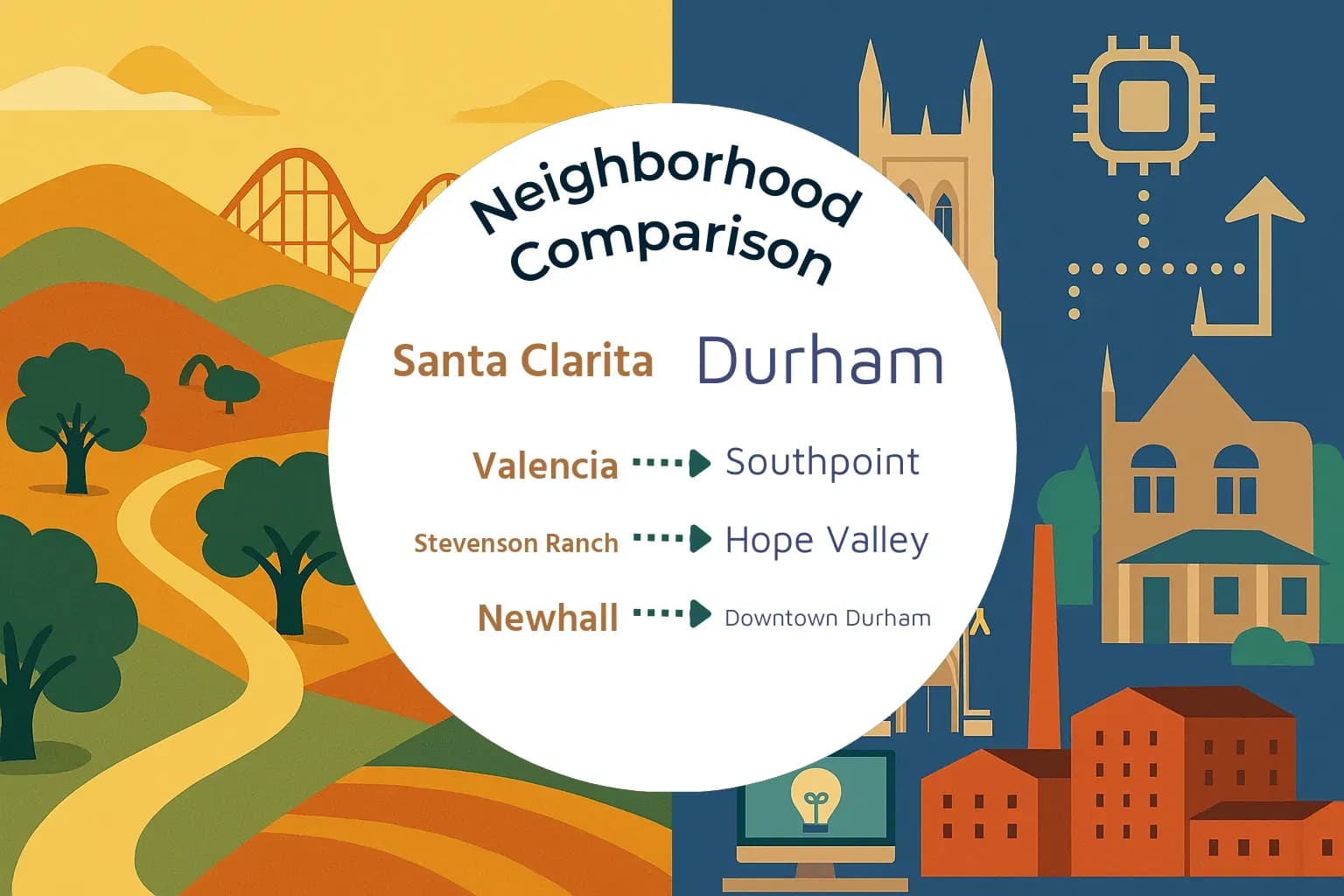 Santa Clarita vs Durham Neighborhood Comparison
