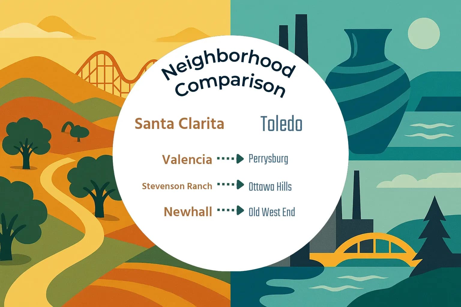 Santa Clarita vs Toledo Neighborhood Comparison