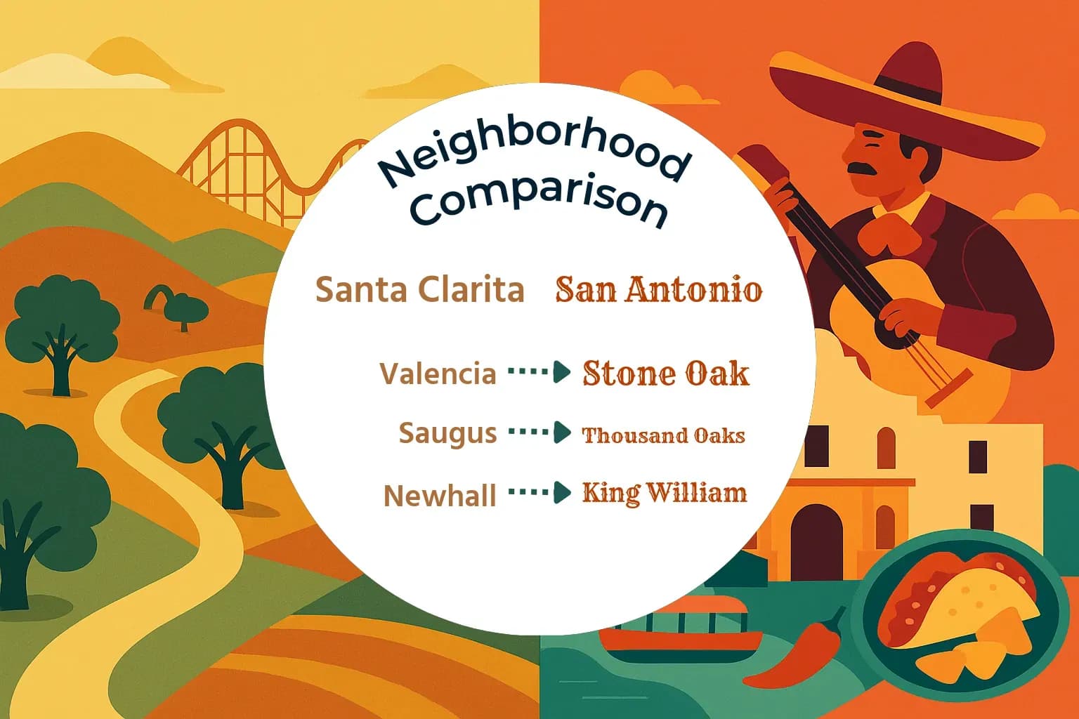 Santa Clarita vs San Antonio Neighborhood Comparison
