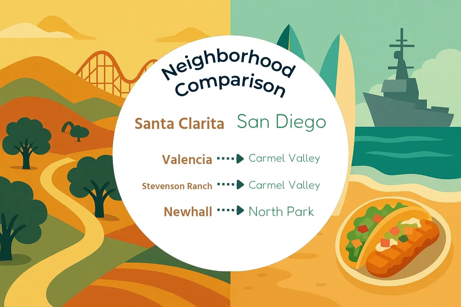Santa Clarita vs San Diego Neighborhood Comparison