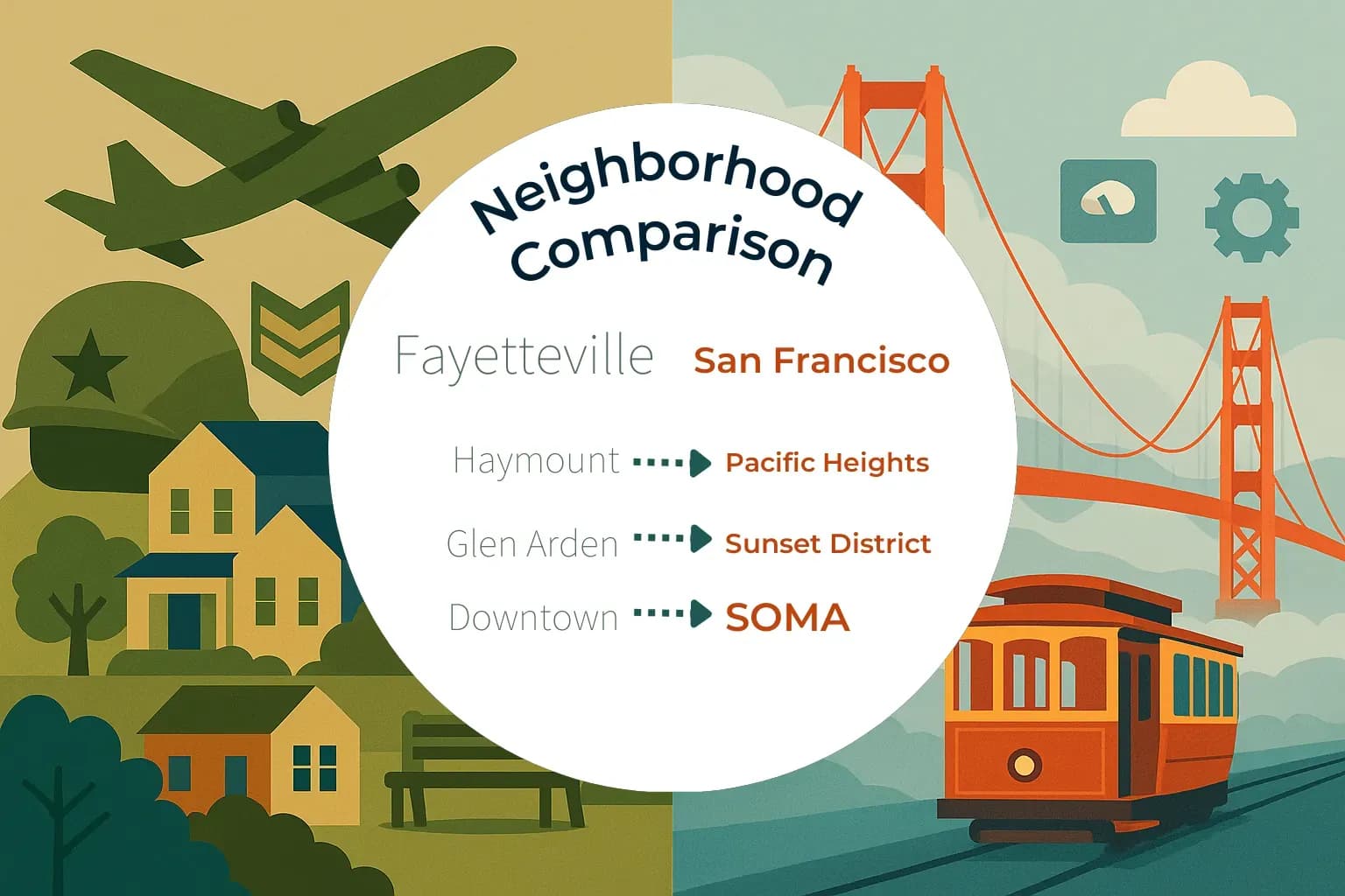 Fayetteville vs San Francisco Neighborhood Comparison