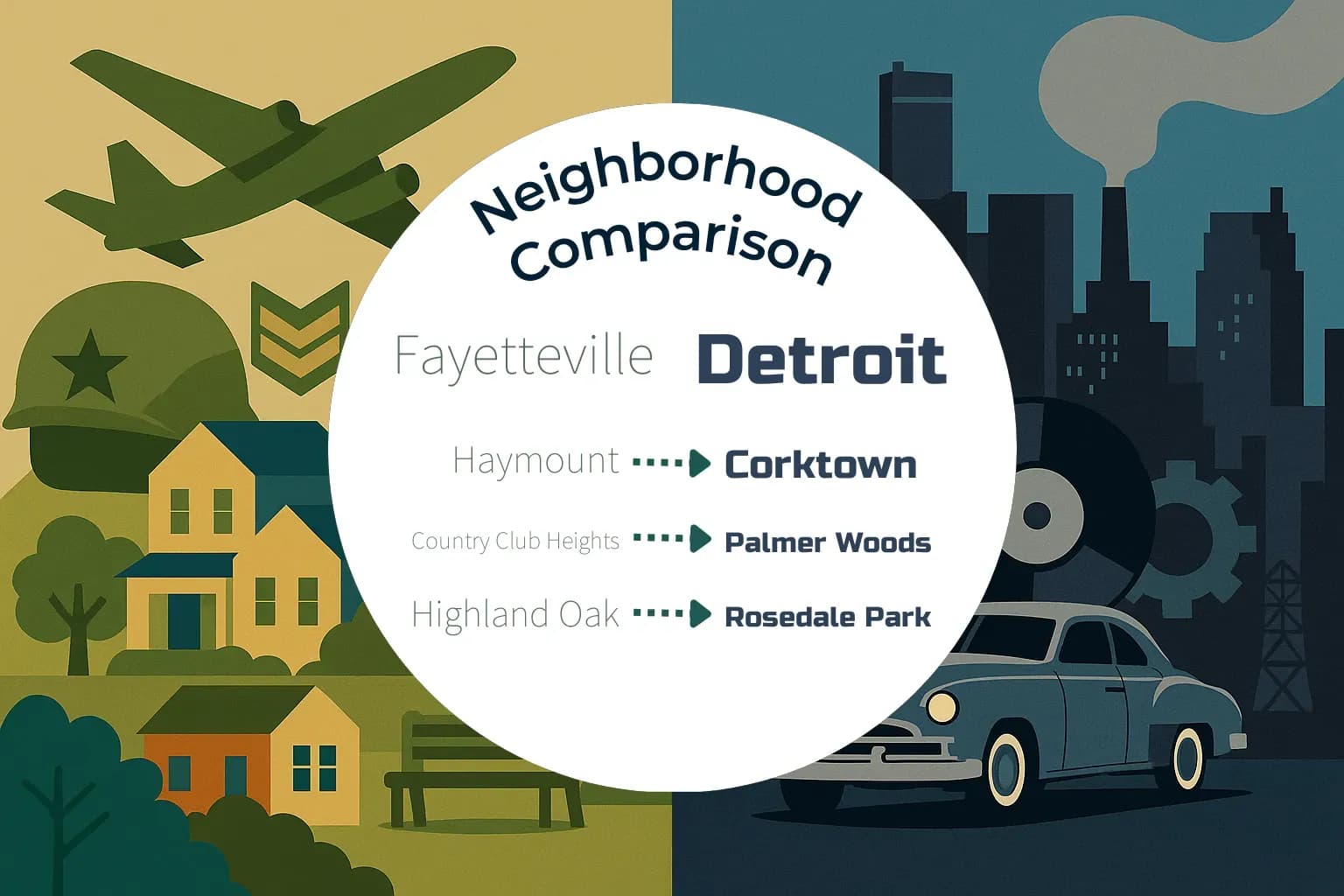 Fayetteville vs Detroit Neighborhood Comparison