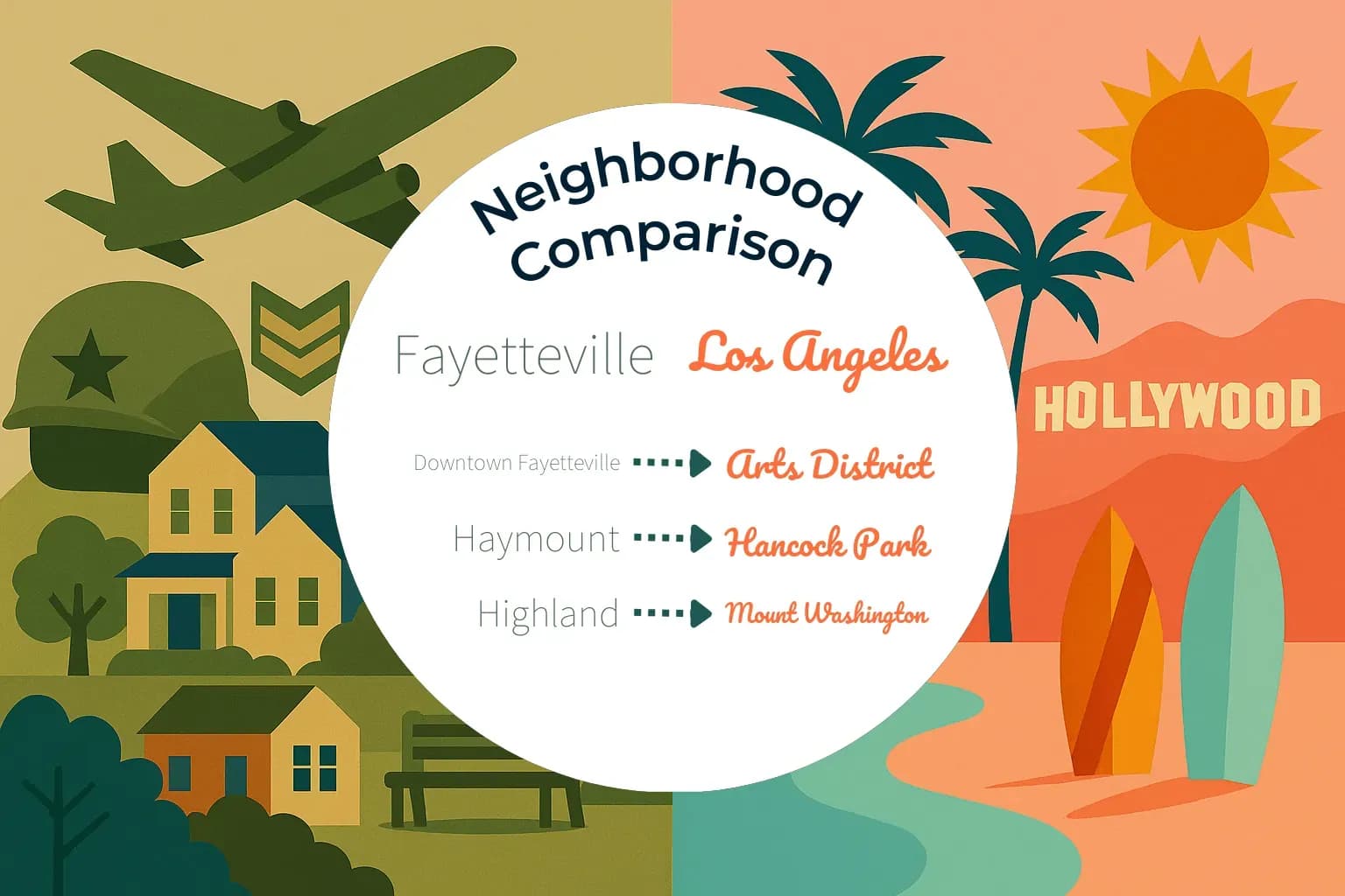 Fayetteville vs Los Angeles Neighborhood Comparison