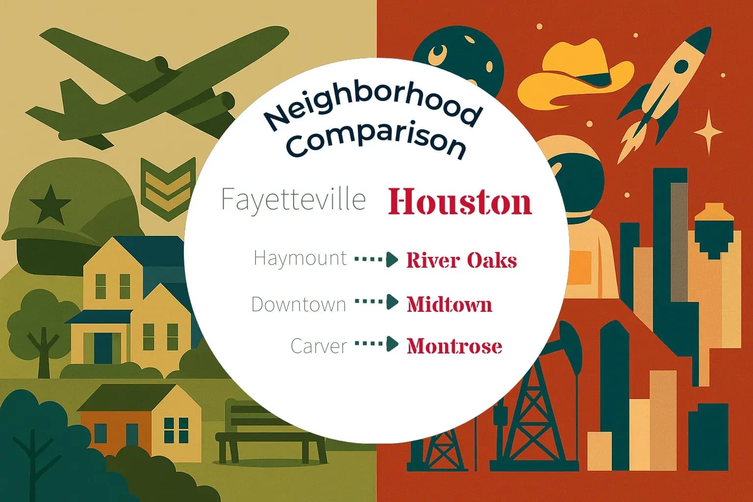 Fayetteville vs Houston Neighborhood Comparison