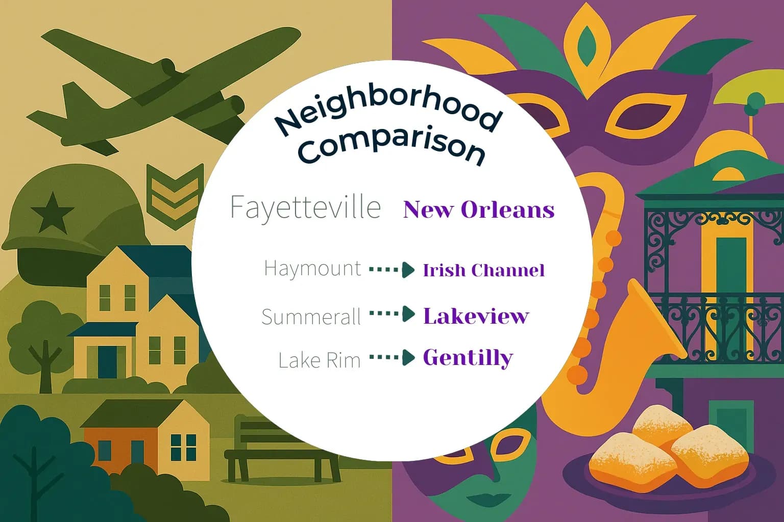 Fayetteville vs New Orleans Neighborhood Comparison