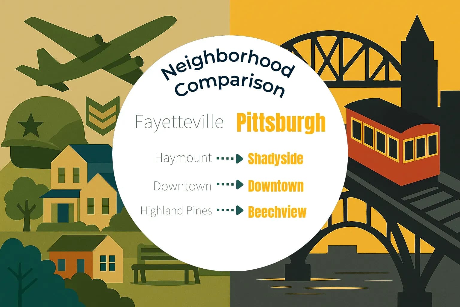 Fayetteville vs Pittsburgh Neighborhood Comparison