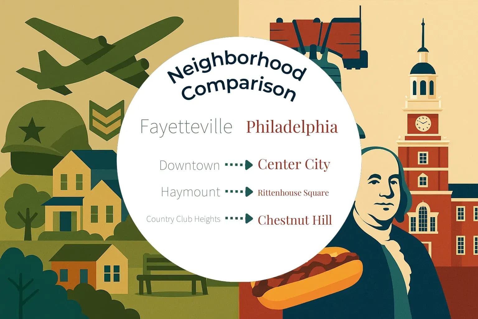 Fayetteville vs Philadelphia Neighborhood Comparison