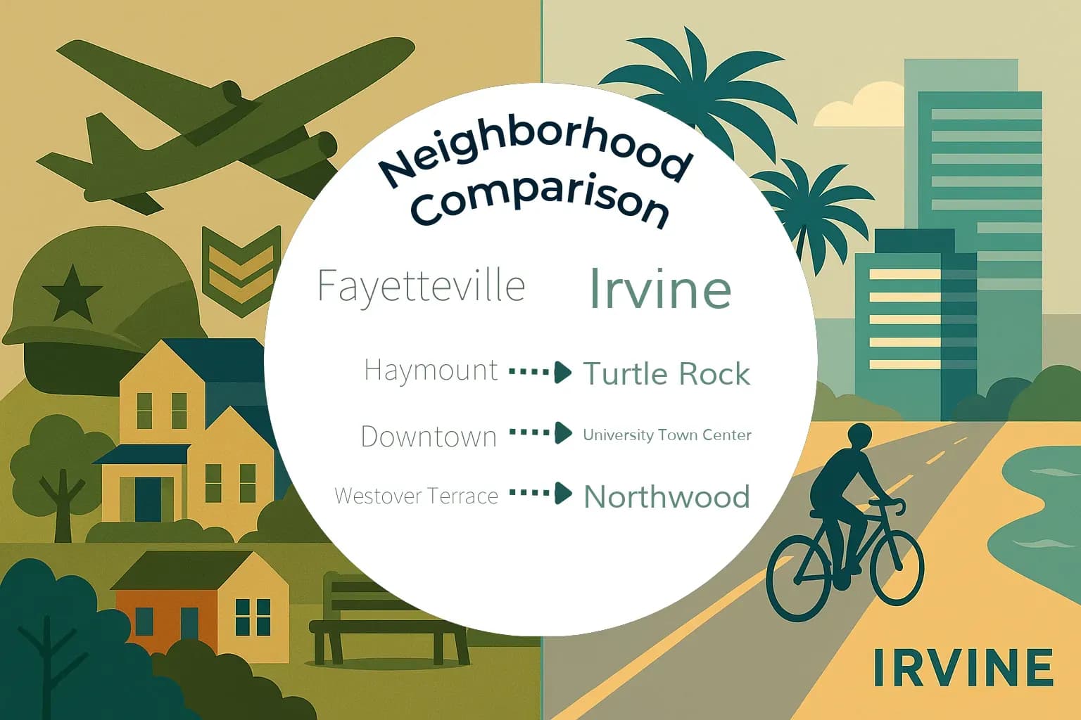 Fayetteville vs Irvine Neighborhood Comparison