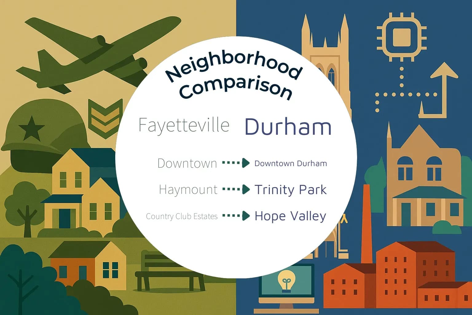 Fayetteville vs Durham Neighborhood Comparison