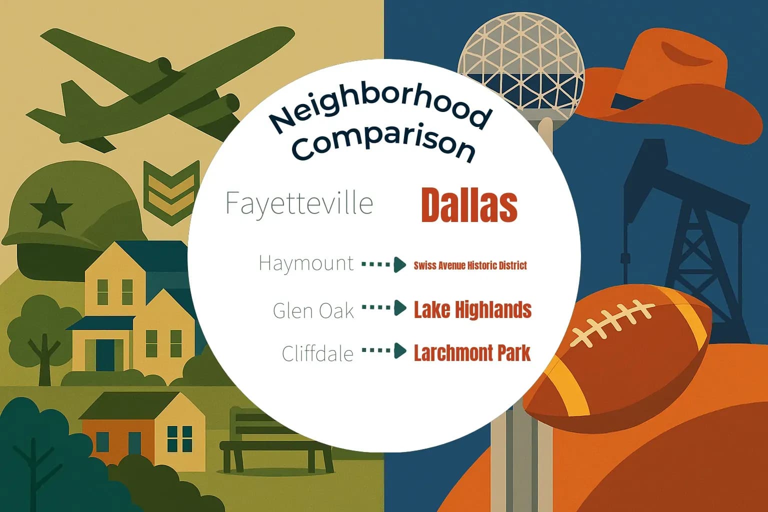 Fayetteville vs Dallas Neighborhood Comparison