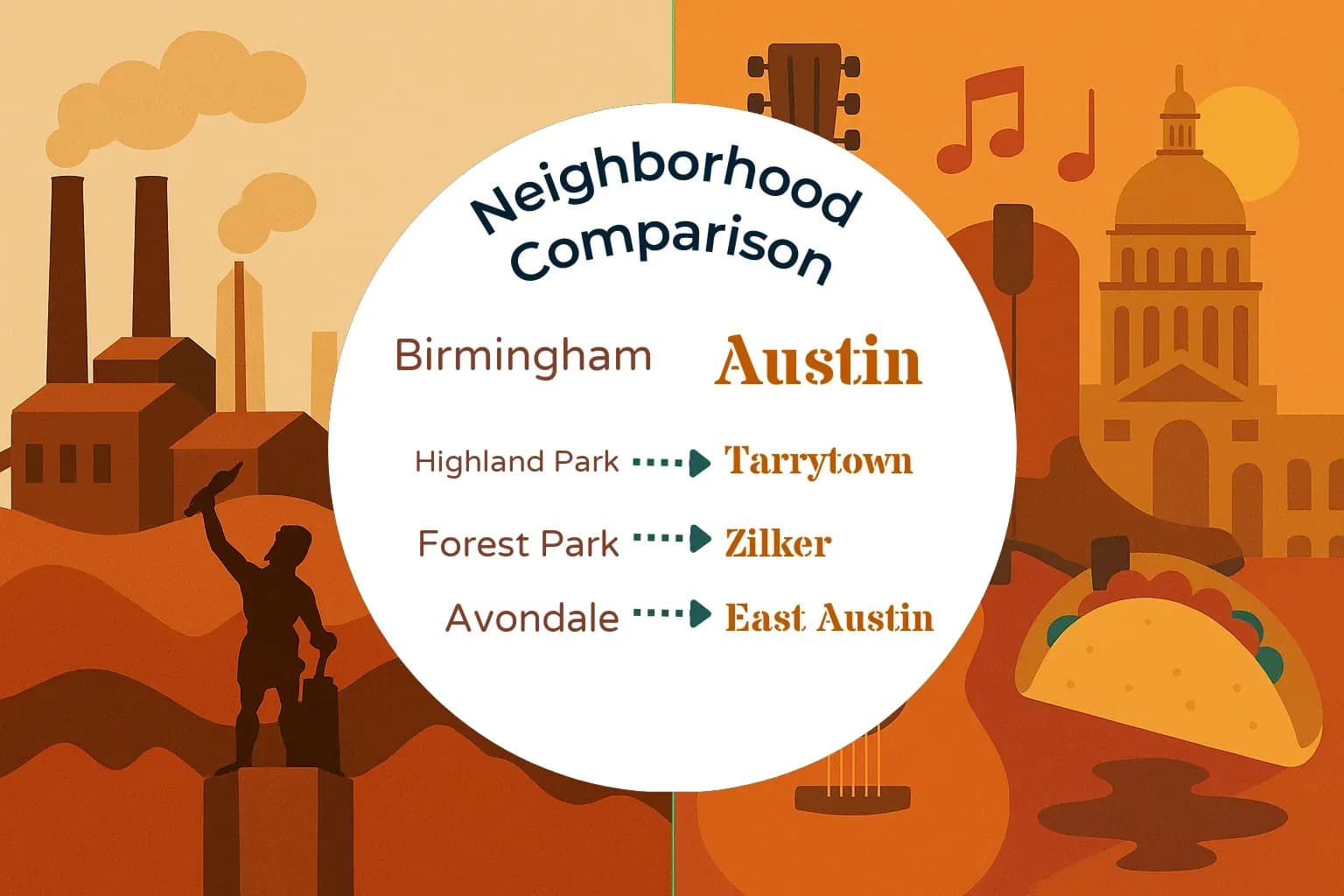 Birmingham vs Austin Neighborhood Comparison