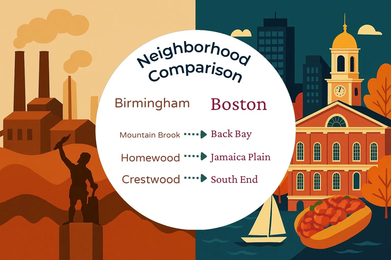 Birmingham vs Boston Neighborhood Comparison