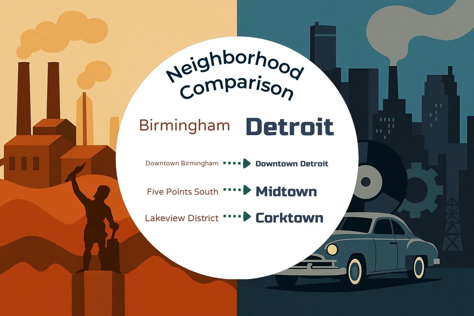 Birmingham vs Detroit Neighborhood Comparison