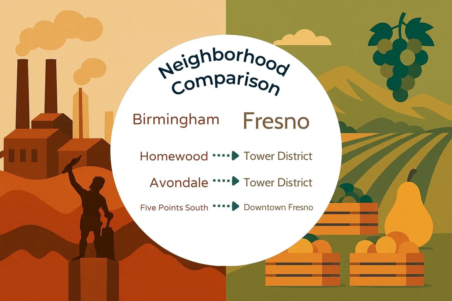 Birmingham vs Fresno Neighborhood Comparison