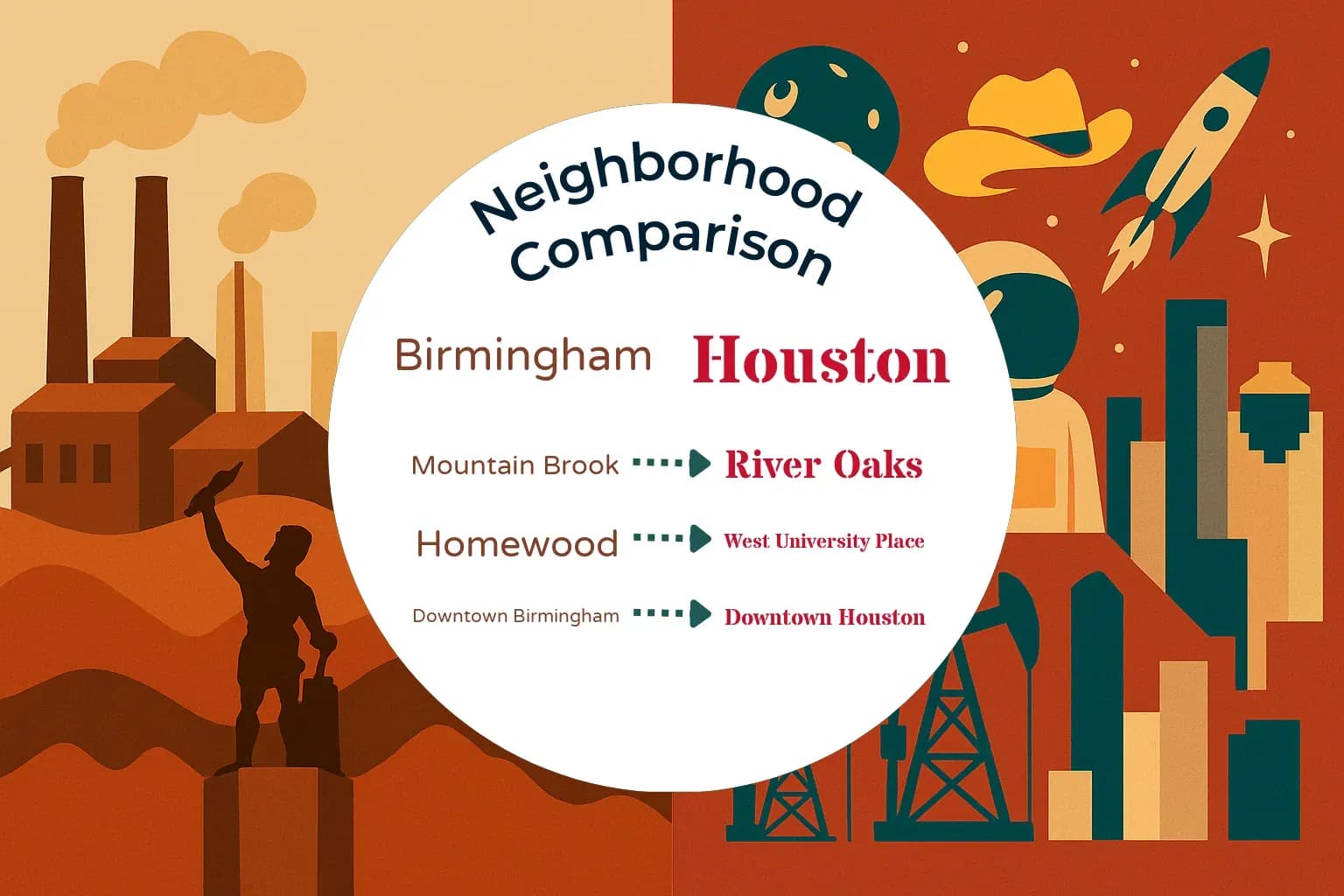 Birmingham vs Houston Neighborhood Comparison