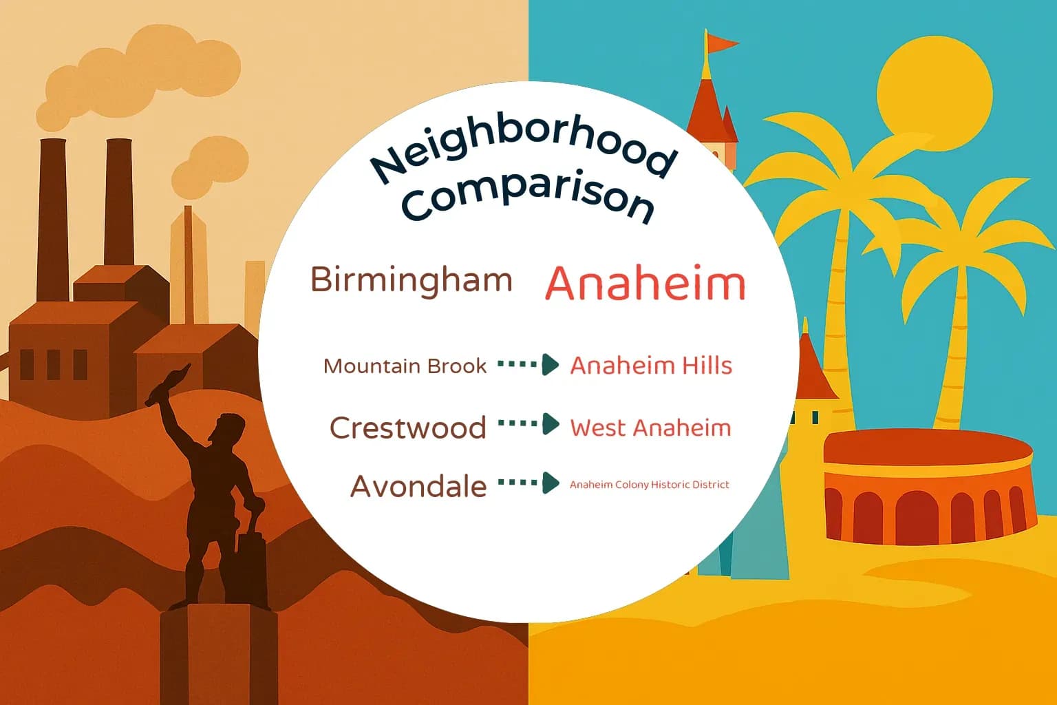 Birmingham vs Anaheim Neighborhood Comparison
