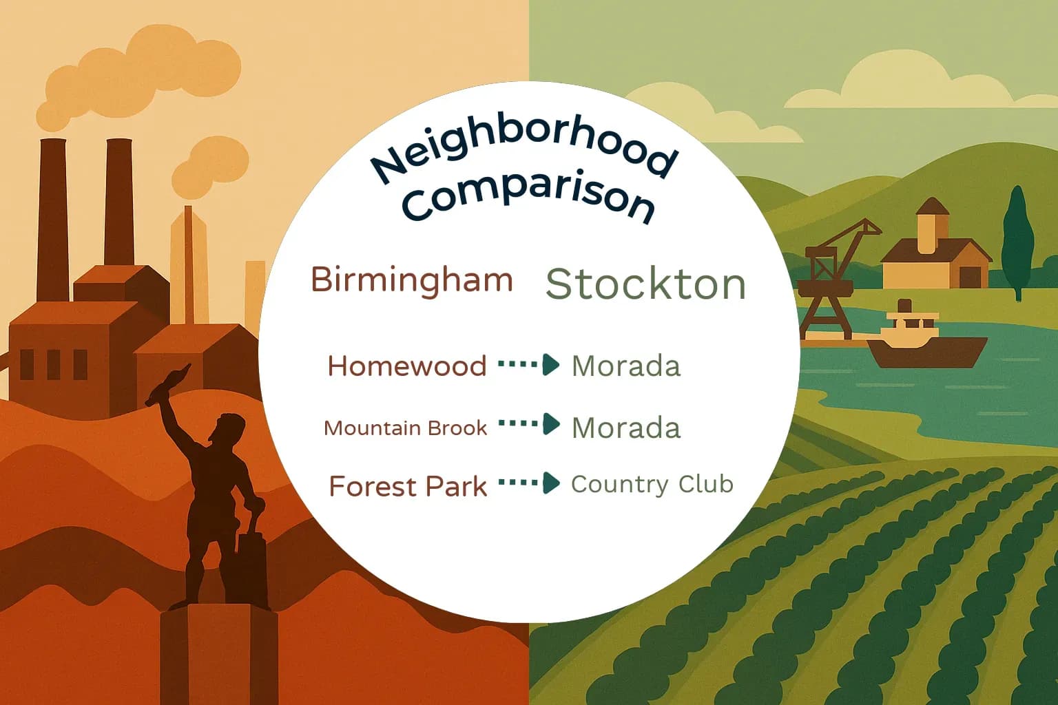 Birmingham vs Stockton Neighborhood Comparison