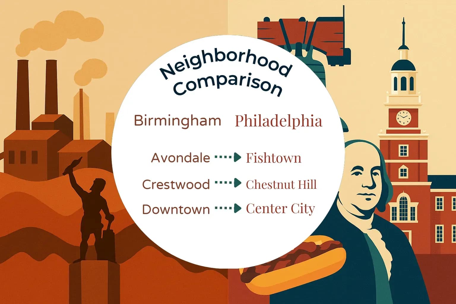 Birmingham vs Philadelphia Neighborhood Comparison
