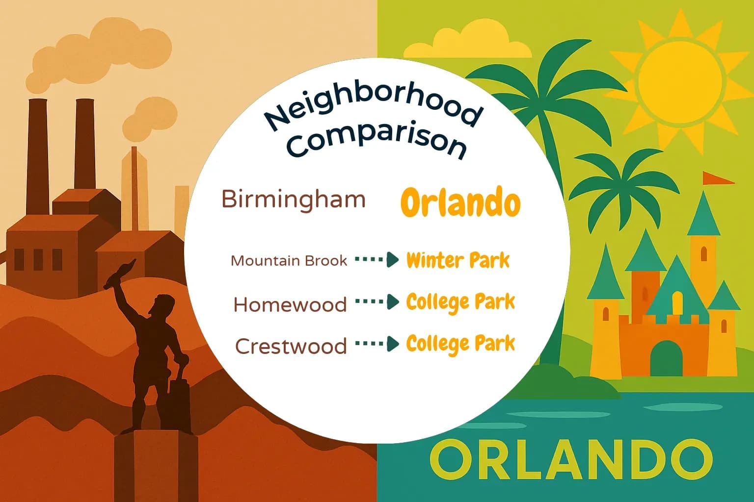 Birmingham vs Orlando Neighborhood Comparison