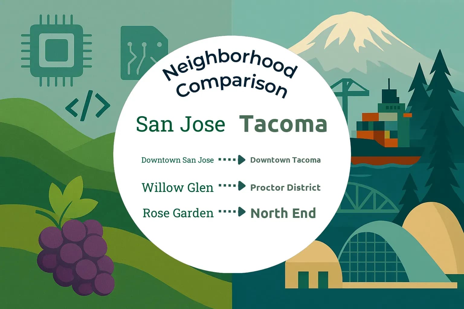 San Jose vs Tacoma Neighborhood Comparison