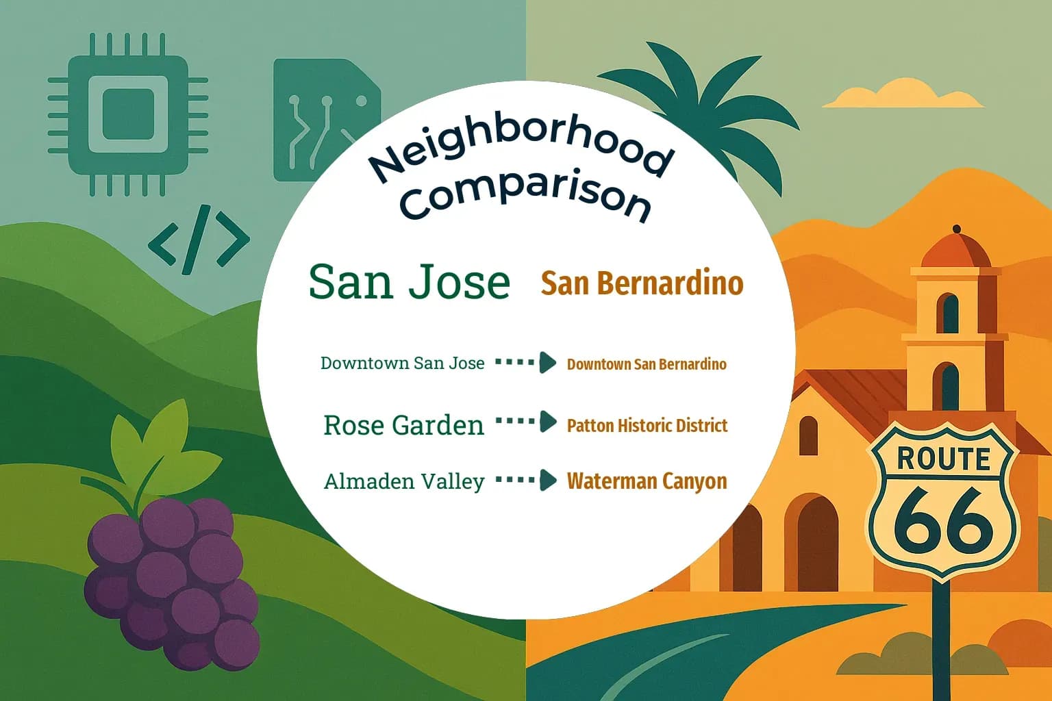 San Jose vs San Bernardino Neighborhood Comparison
