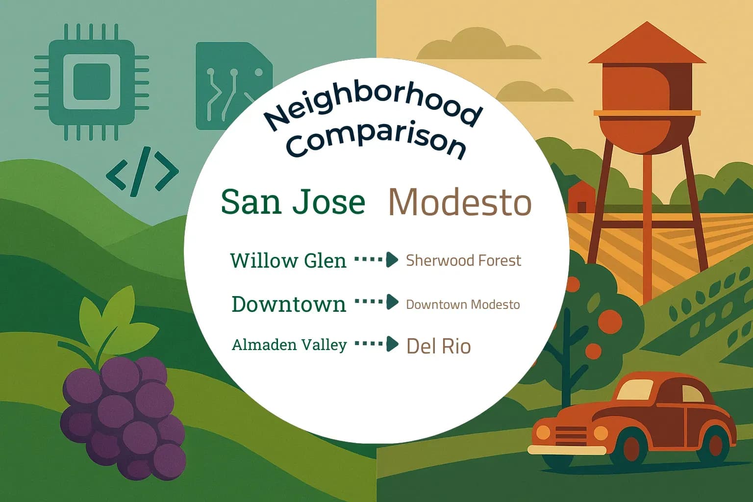 San Jose vs Modesto Neighborhood Comparison
