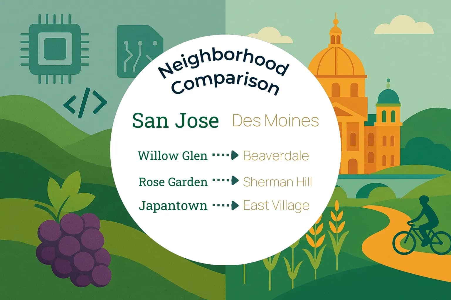 San Jose vs Des Moines Neighborhood Comparison