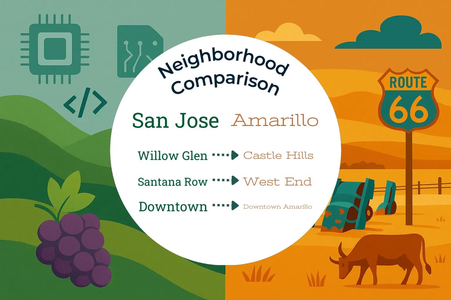 San Jose vs Amarillo Neighborhood Comparison