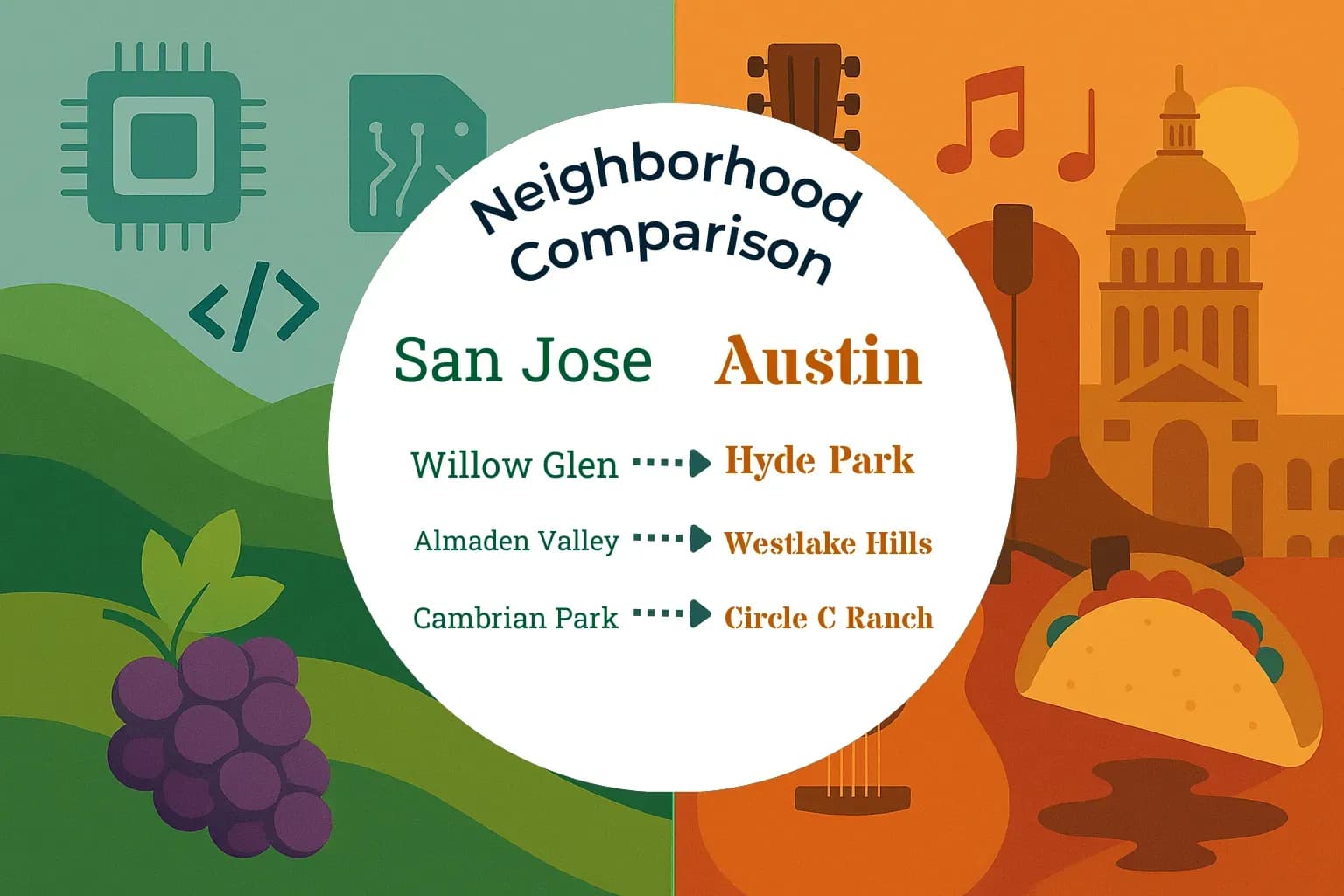 San Jose vs Austin Neighborhood Comparison