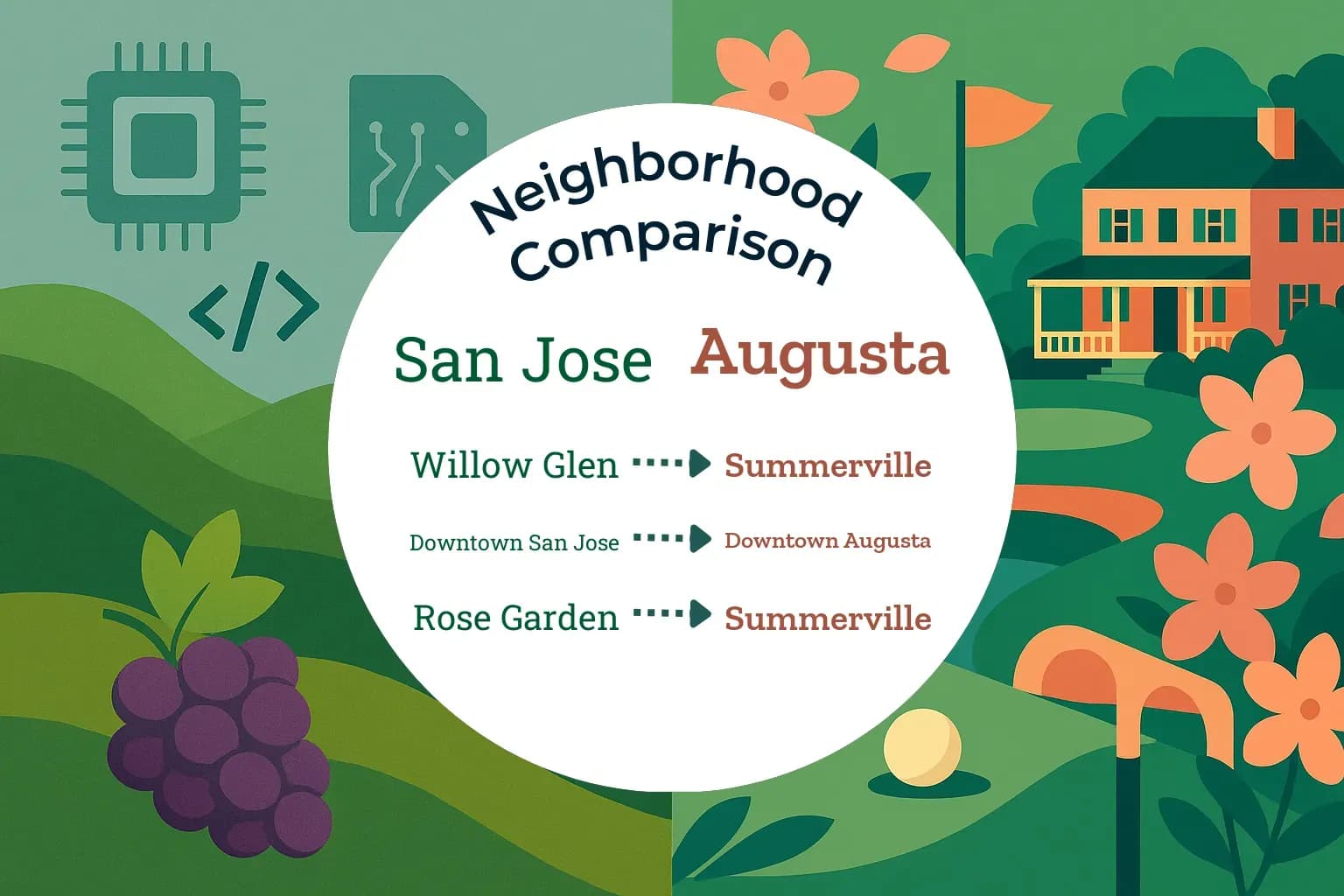 San Jose vs Augusta Neighborhood Comparison