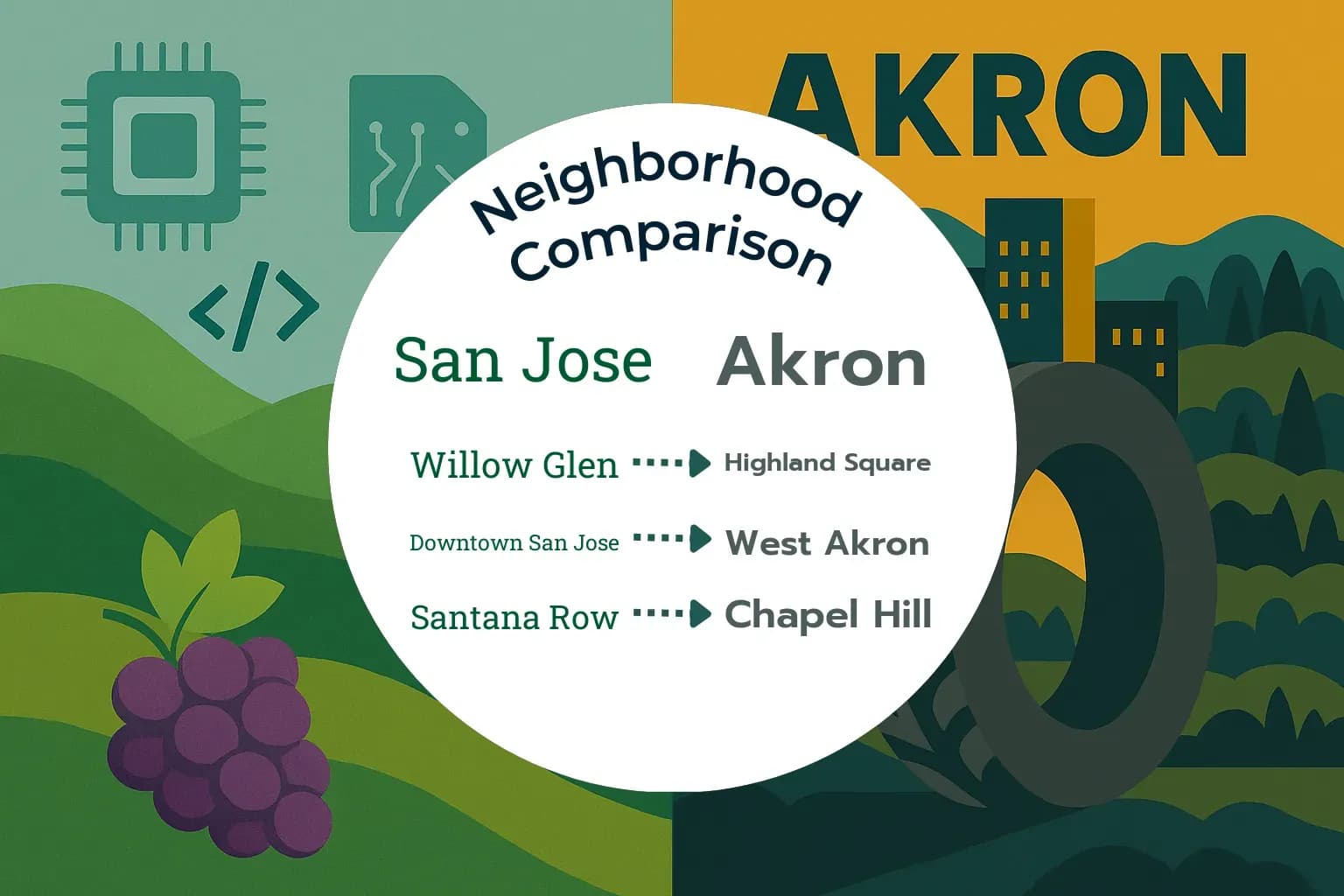 San Jose vs Akron Neighborhood Comparison
