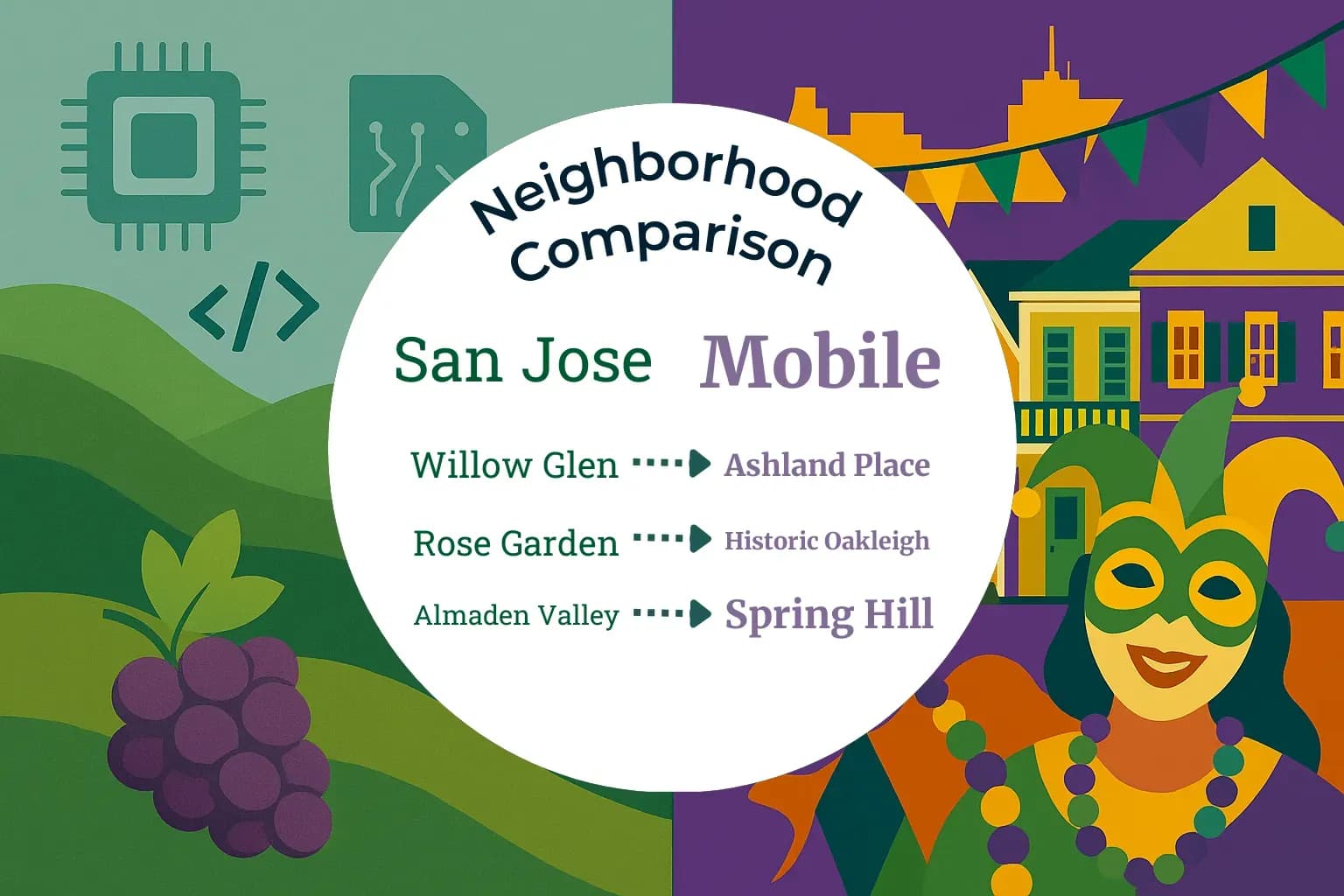San Jose vs Mobile Neighborhood Comparison