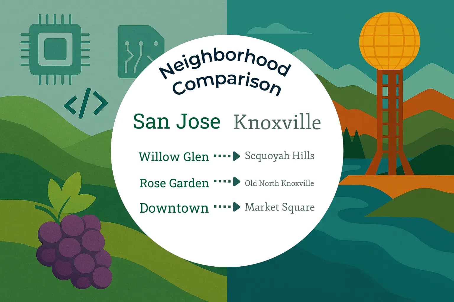 San Jose vs Knoxville Neighborhood Comparison