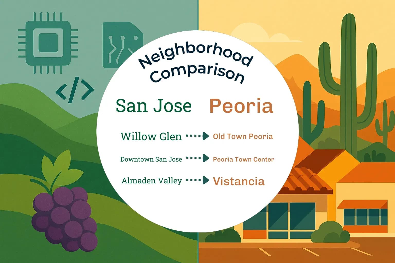 San Jose vs Peoria Neighborhood Comparison