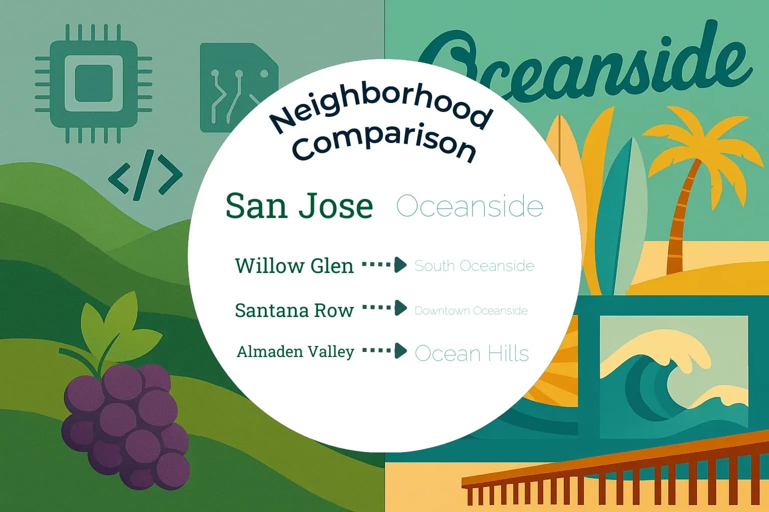 San Jose vs Oceanside Neighborhood Comparison