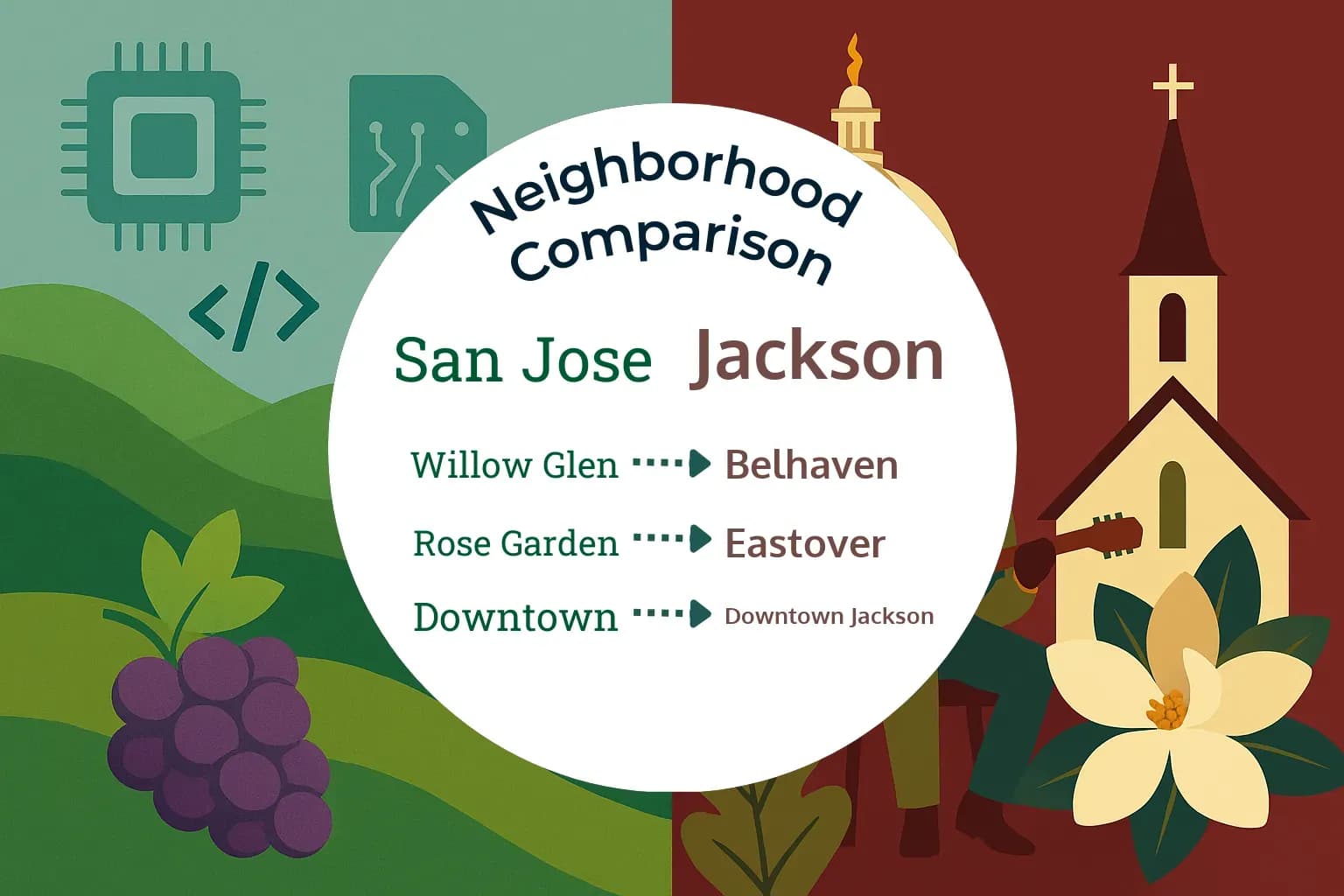San Jose vs Jackson Neighborhood Comparison
