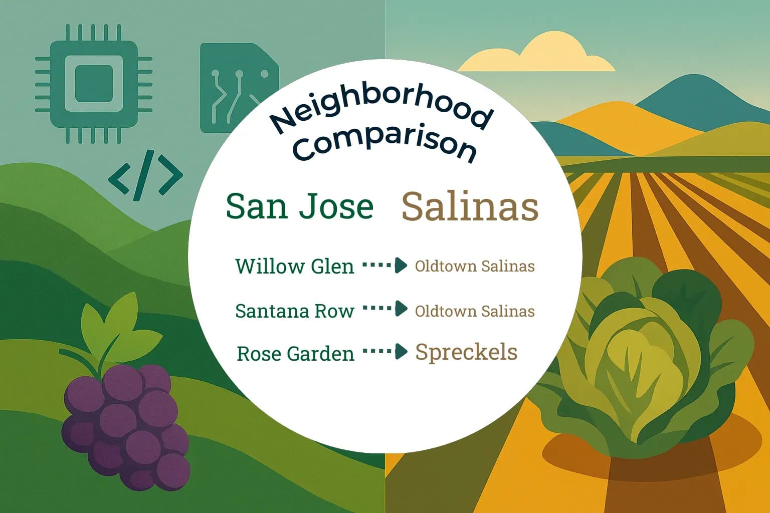 San Jose vs Salinas Neighborhood Comparison
