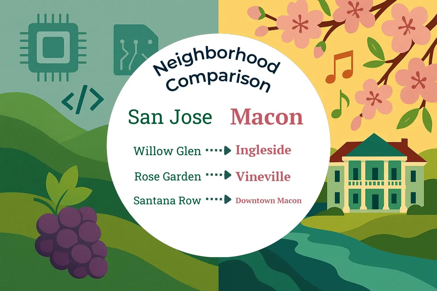 San Jose vs Macon Neighborhood Comparison