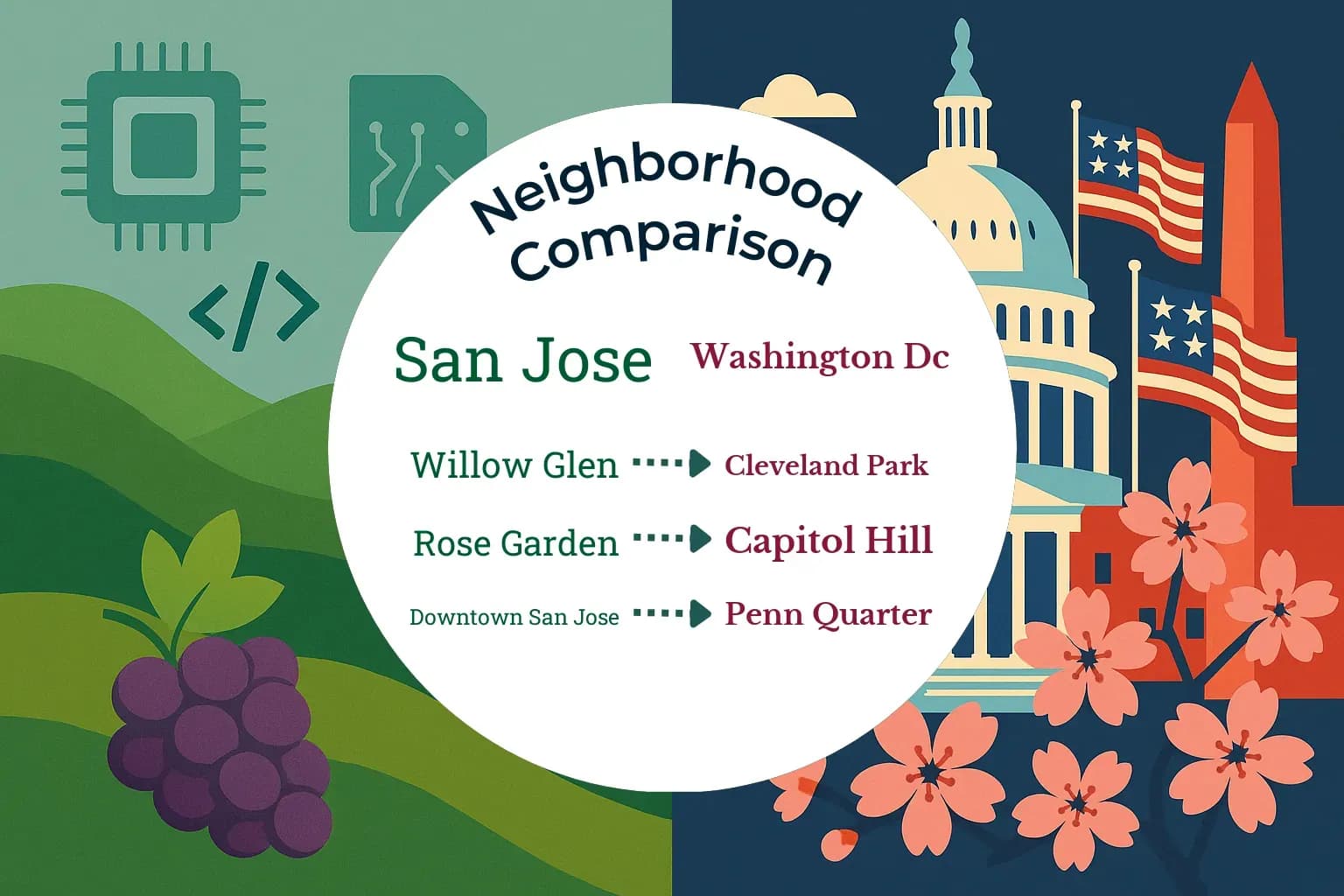 San Jose vs Washington DC Neighborhood Comparison