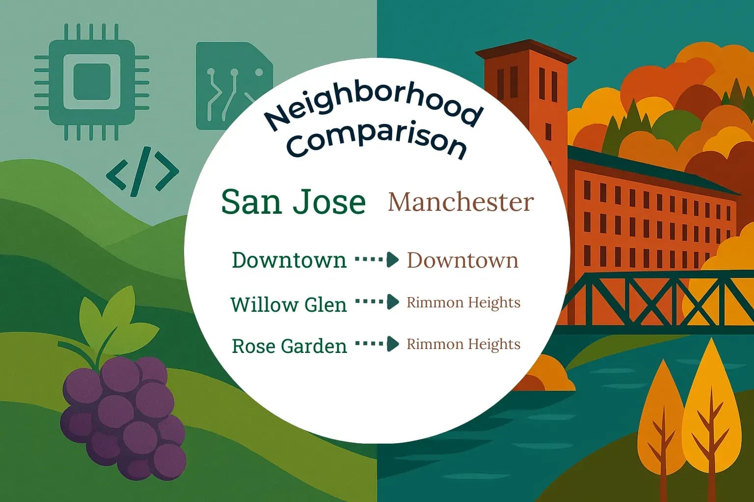 San Jose vs Manchester Neighborhood Comparison