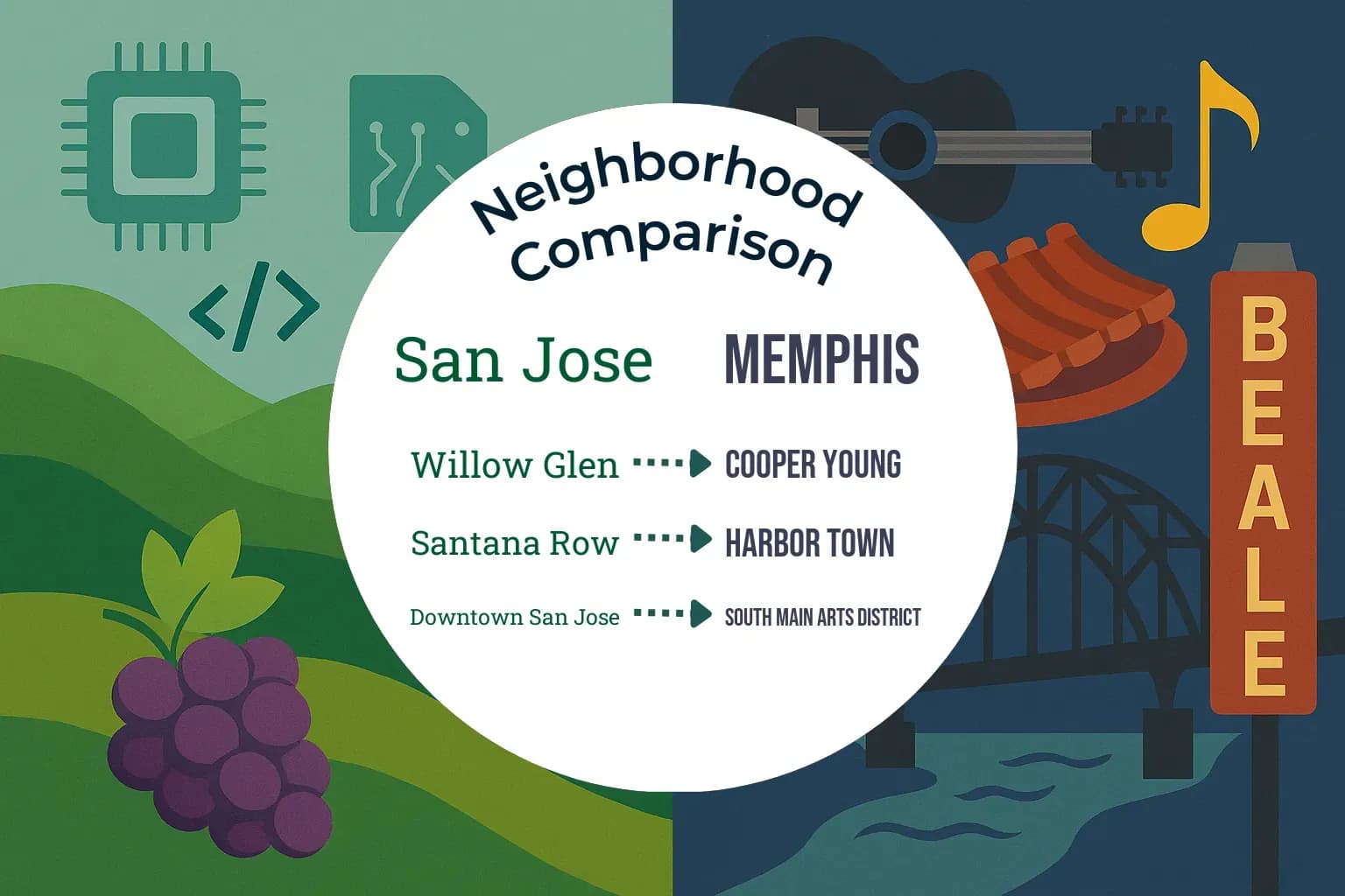 San Jose vs Memphis Neighborhood Comparison