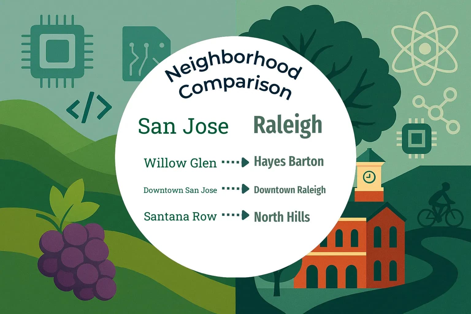 San Jose vs Raleigh Neighborhood Comparison