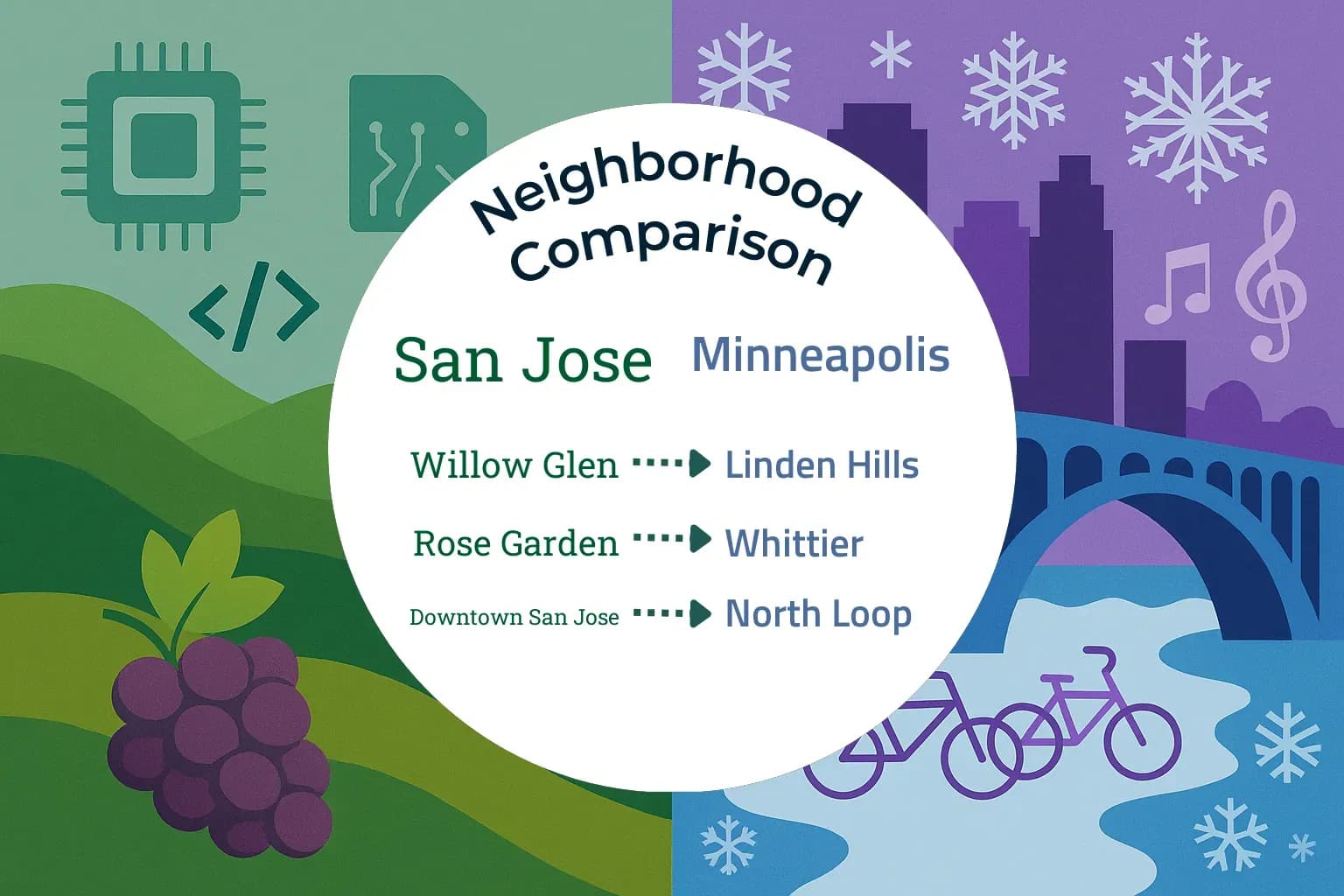 San Jose vs Minneapolis Neighborhood Comparison