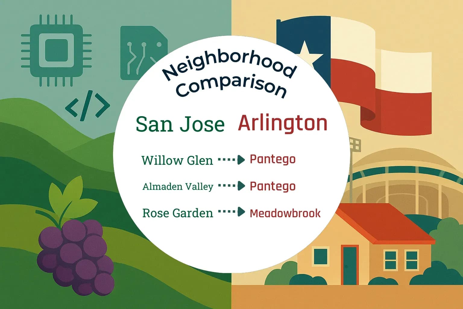 San Jose vs Arlington Neighborhood Comparison