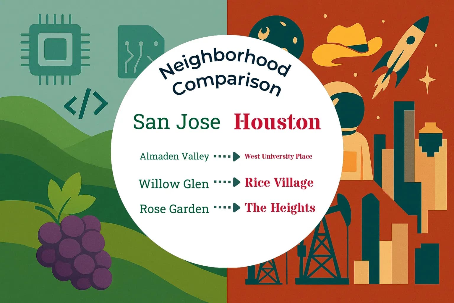 San Jose vs Houston Neighborhood Comparison