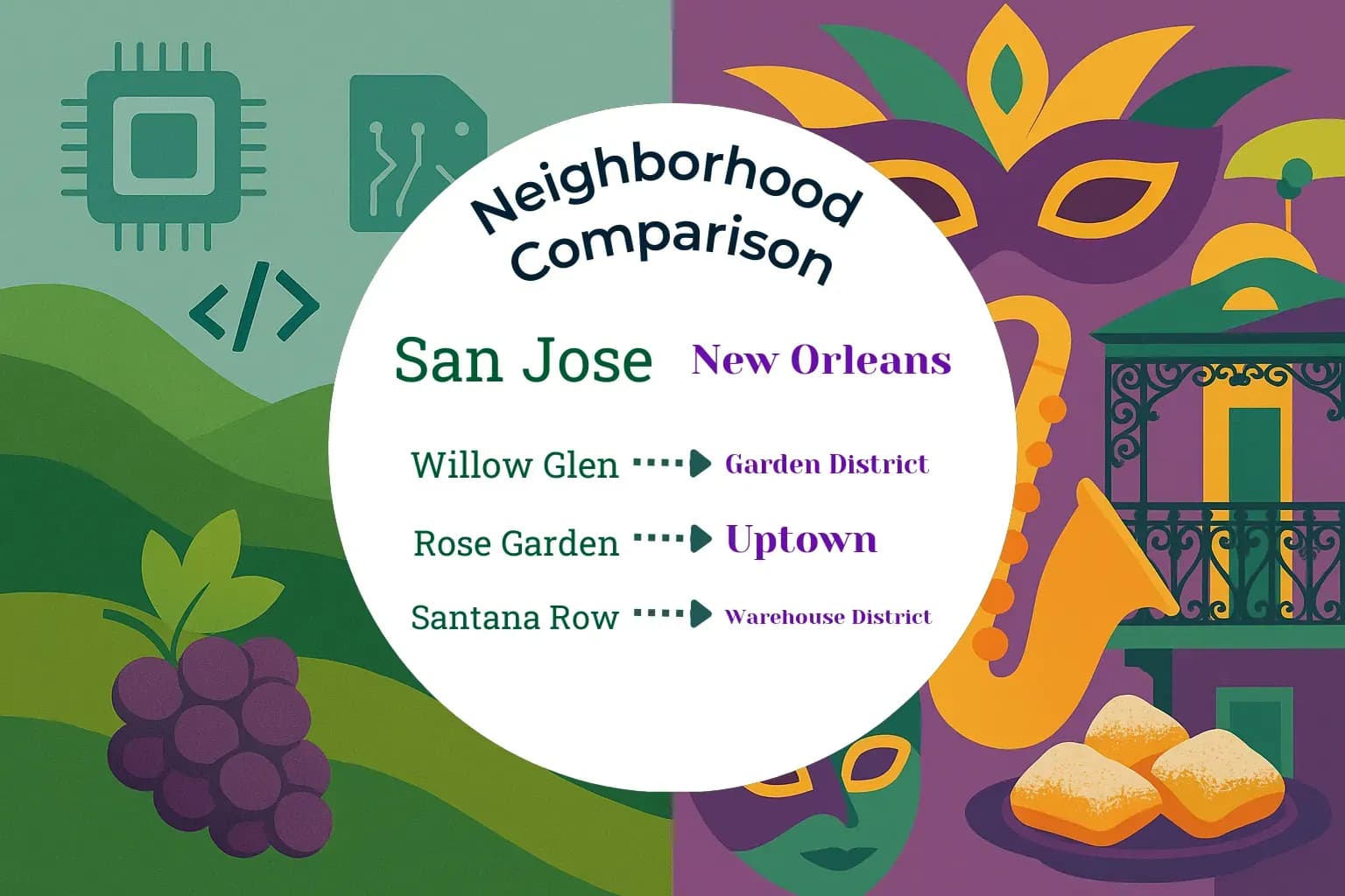 San Jose vs New Orleans Neighborhood Comparison