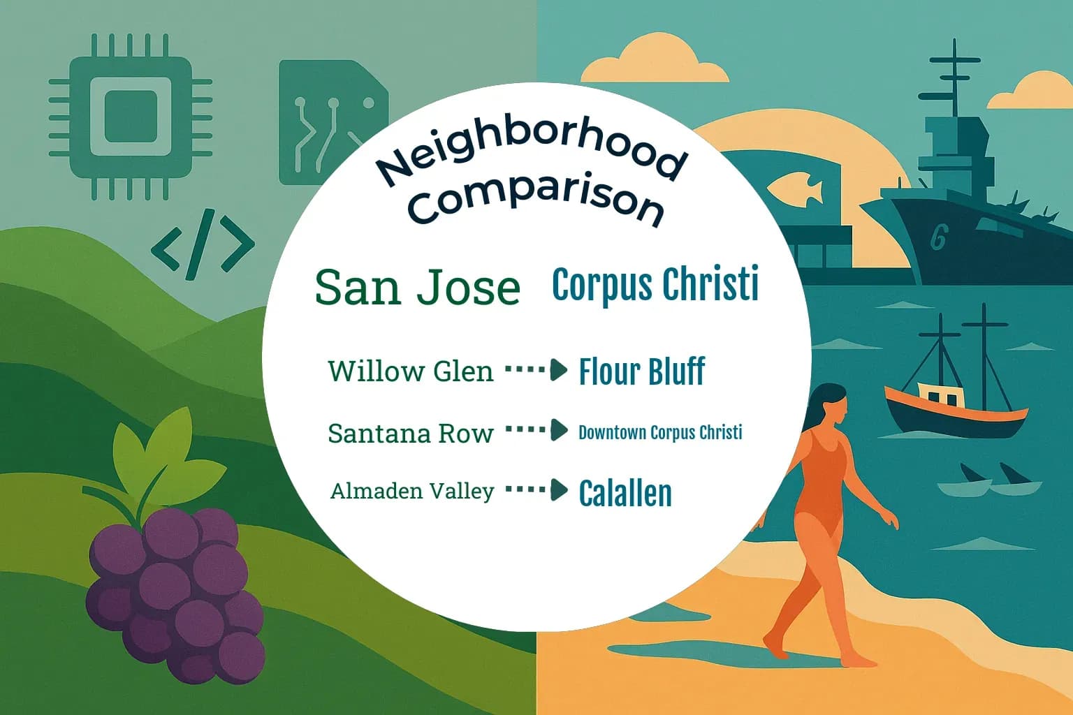 San Jose vs Corpus Christi Neighborhood Comparison