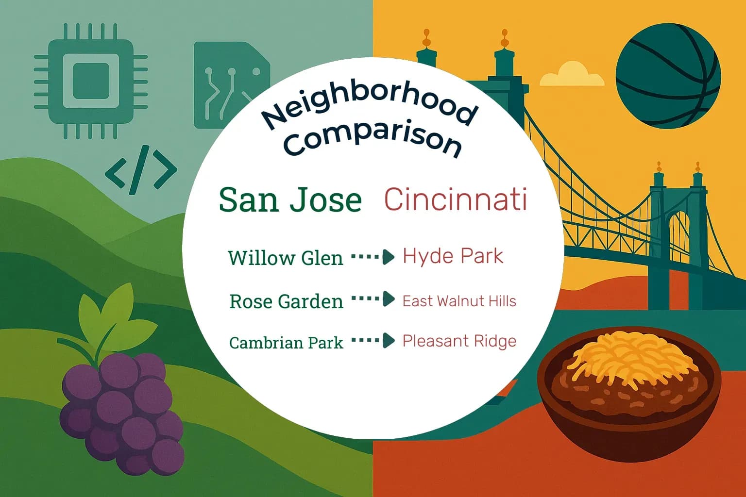 San Jose vs Cincinnati Neighborhood Comparison