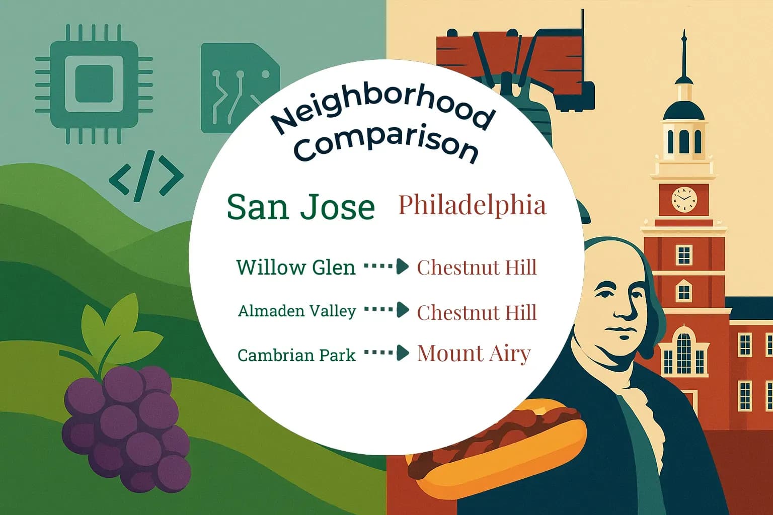 San Jose vs Philadelphia Neighborhood Comparison